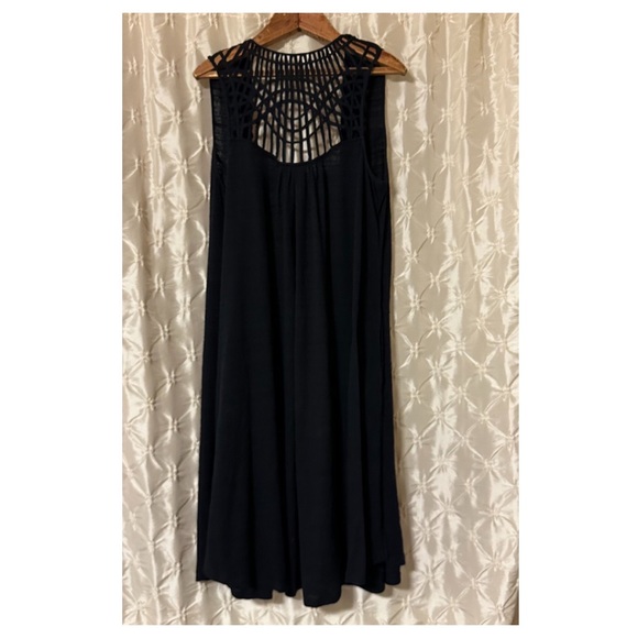 Anthropologie Saturday Sunday Crochet Duster Cardigan Navy Blue Vest - Picture 8 of 15